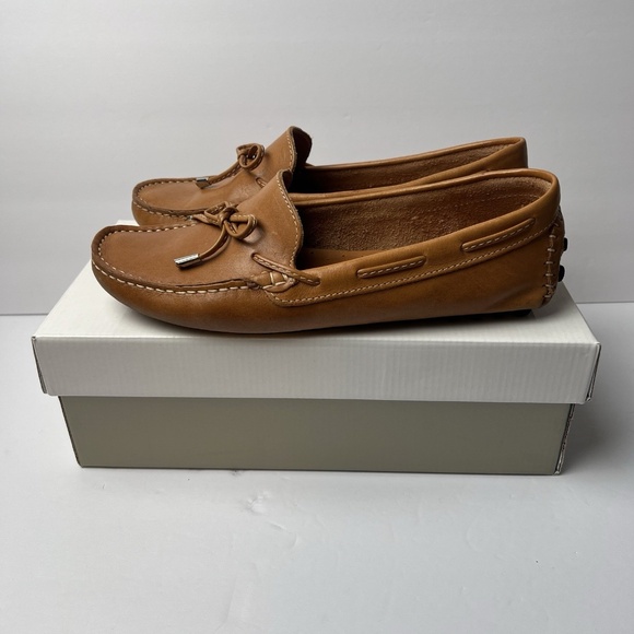 Mercanti Fiorentini Tan Leather String Tie Driving Shoe Loafer, Women's 8.5M - Picture 13 of 13